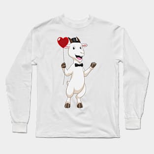 Goat as Groom with Heart Balloon Long Sleeve T-Shirt